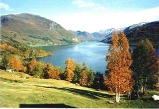 View of Haukedalsvandet. Different seasons