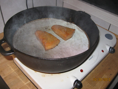 Marinated, smoked tuna steak with Shopska Salad