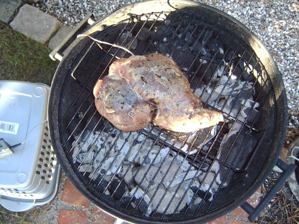 Red wine marinated lamb leg