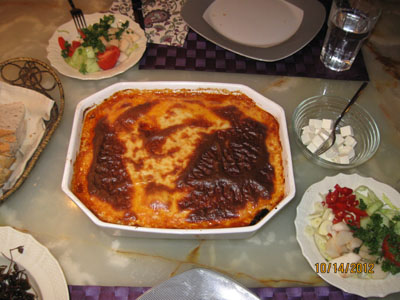 Moussaka med torsk eller lammekd