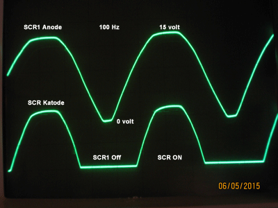 Ch1. Signal p SCR1 Anode. Ch2. Signal p SCR1 Katode