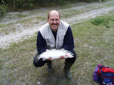 Carsten with his first trout