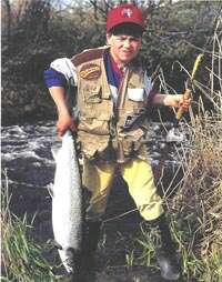 Bente with Jrgens 3.6 kg salmon from Stensn