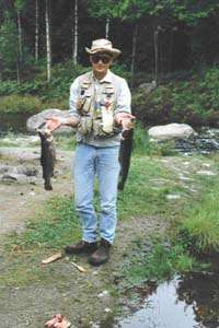 A lucky fisherman with his catch