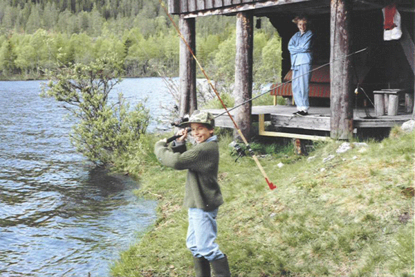 We have just arrived at the wooden hut and then we have to go fishing