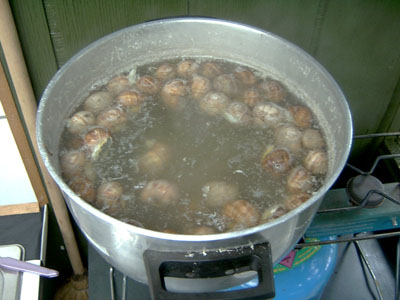 Escargot are cooked first in a good soup