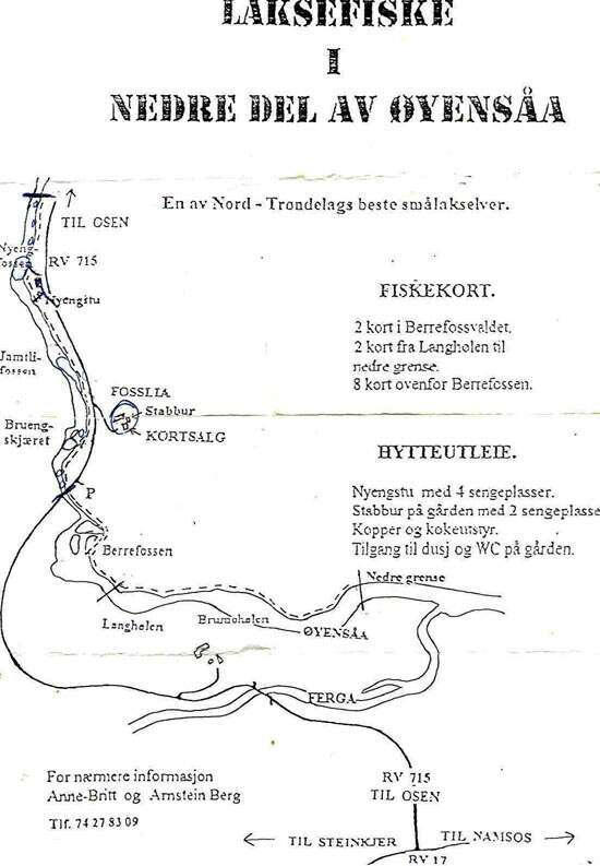 Kort over nedre del af Oyensa