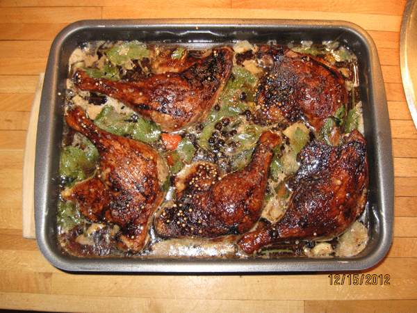 Smoked duck legs braised in beer