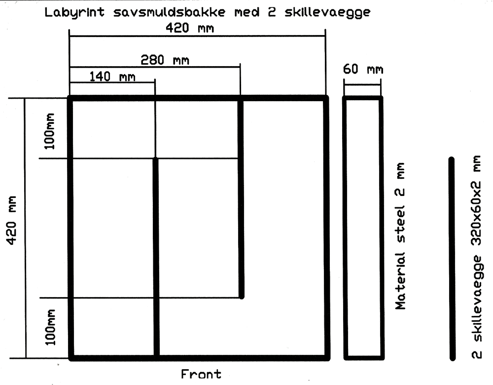 Labyrint savsmuldsbakke til rgeovn med 3 rum