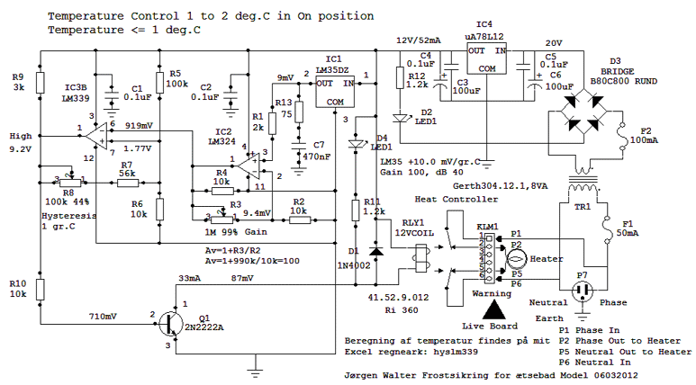 Diagram til frostsikring af tsetank