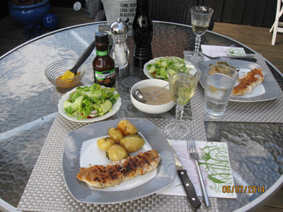 Grilled Redfish with new Danish potatoes and 